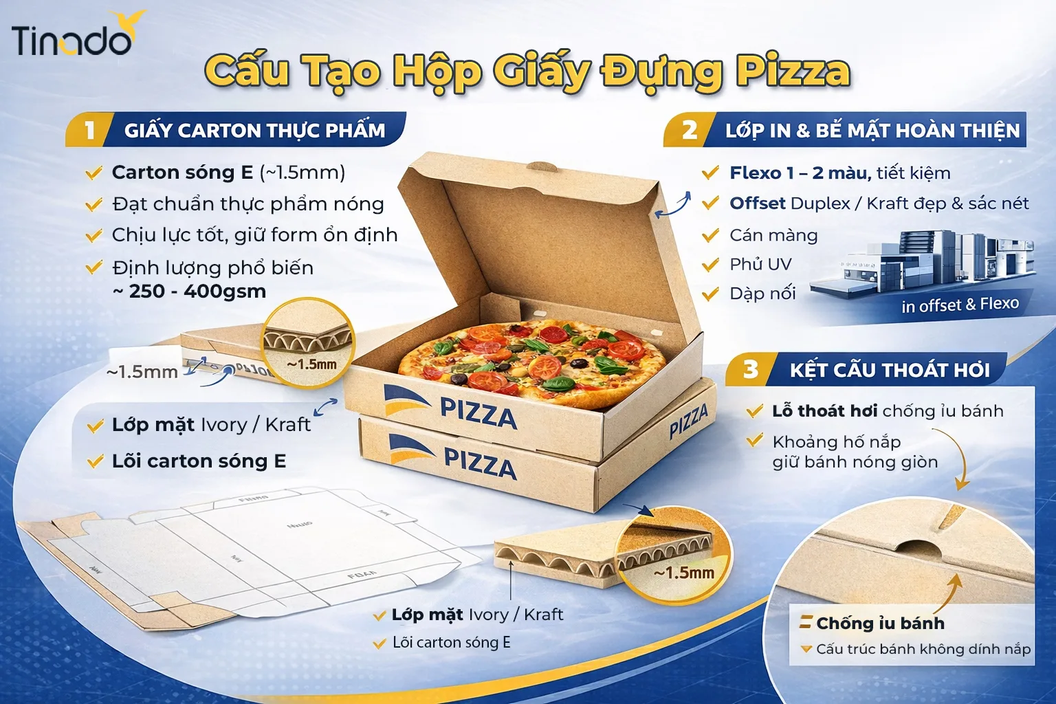 Cấu tạo hộp pizza