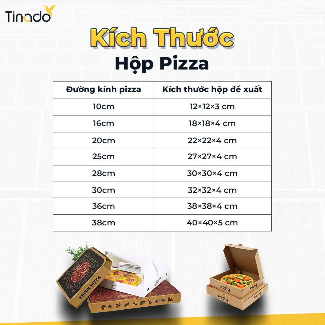 Kích thước hộp pizza