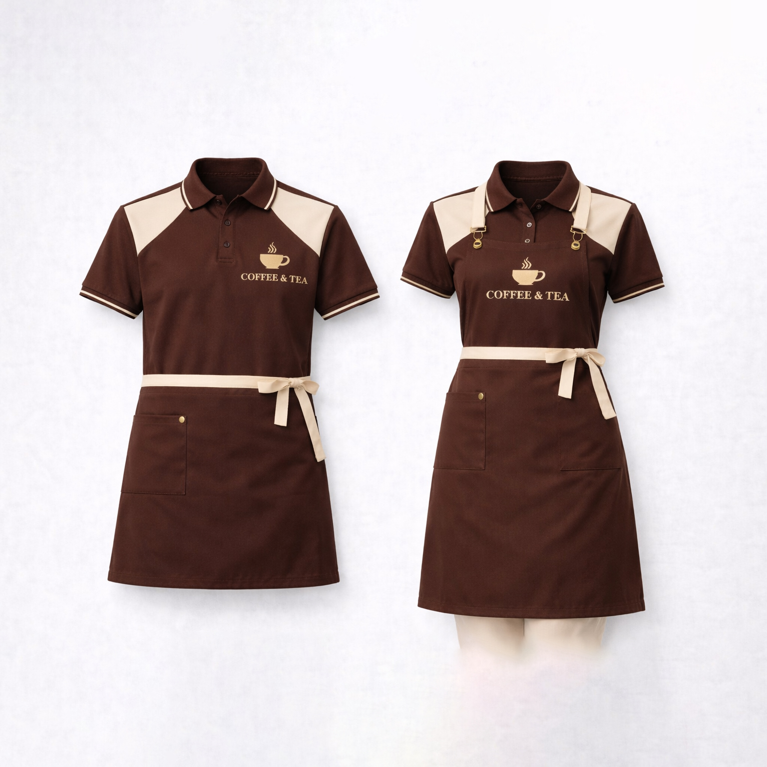 Áo Đồng Phục Quán Cafe Màu Nâu Be