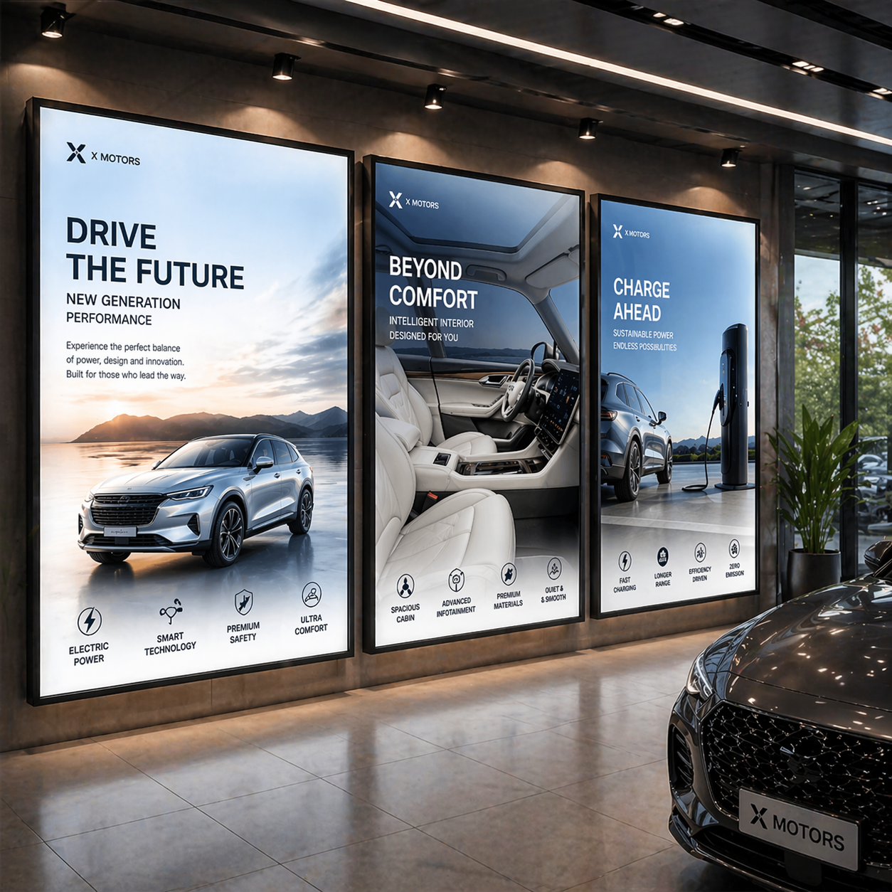 In Backlit Showroom