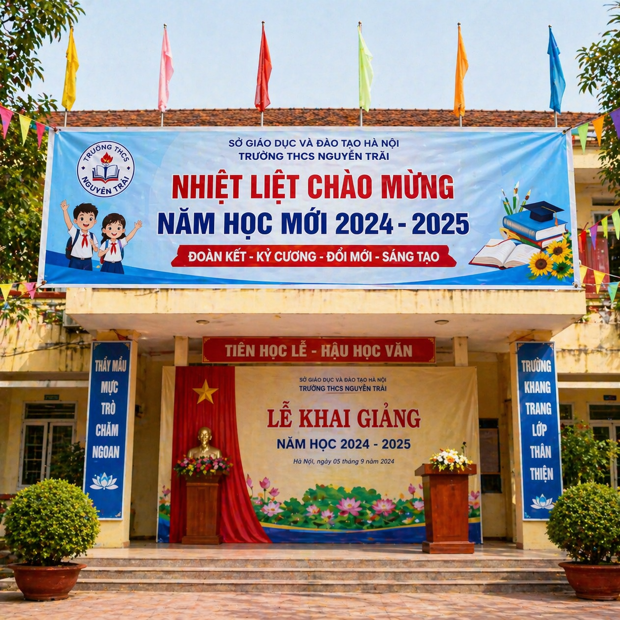 In Băng Rôn Trường Học
