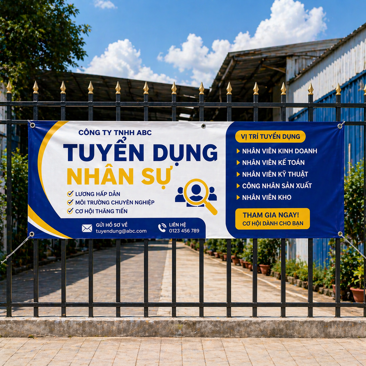 In Băng Rôn Tuyển Dụng