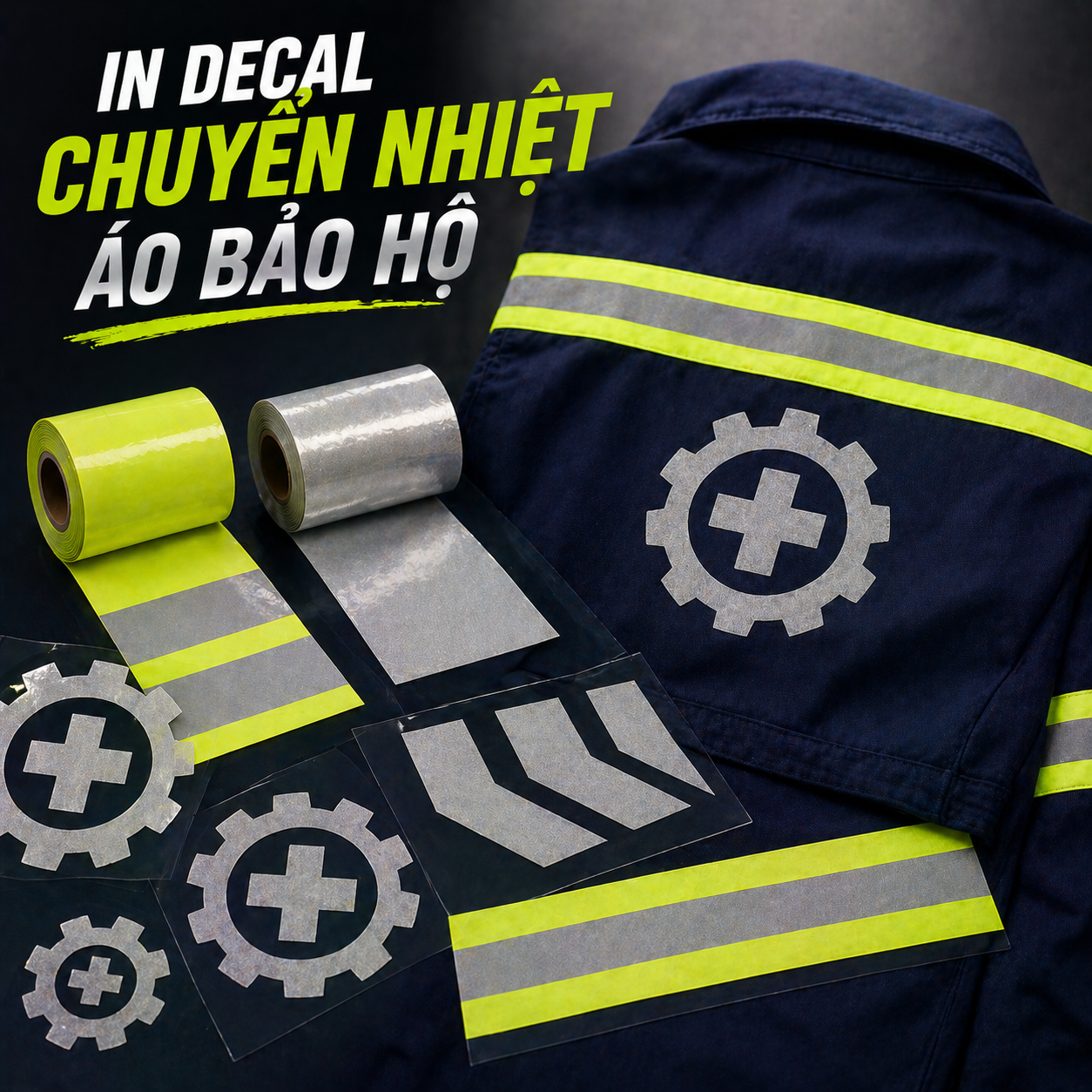 In Decal Chuyển Nhiệt Áo Bảo Hộ