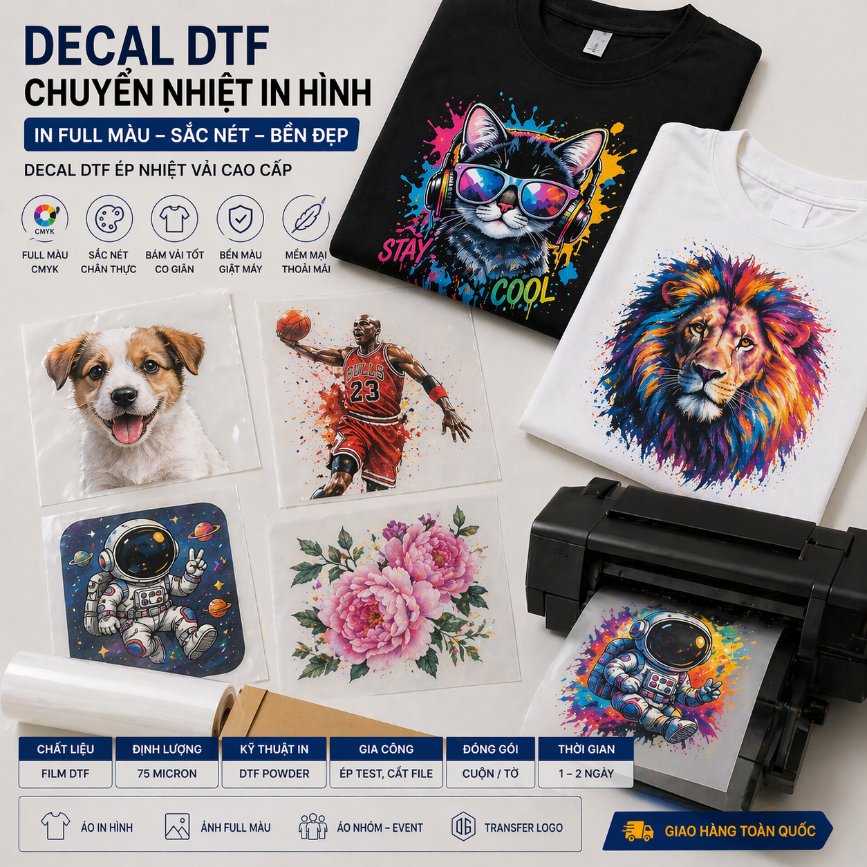 In Decal DTF Chuyển Nhiệt In Hình