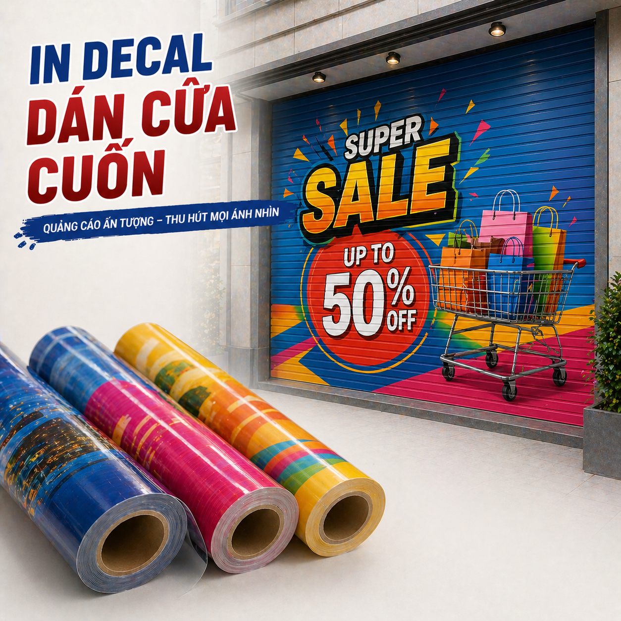 In Decal Dán Kính Cửa Cuốn
