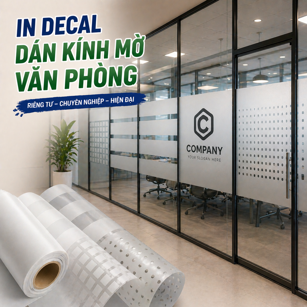 In Decal Dán Kính Mờ Văn Phòng