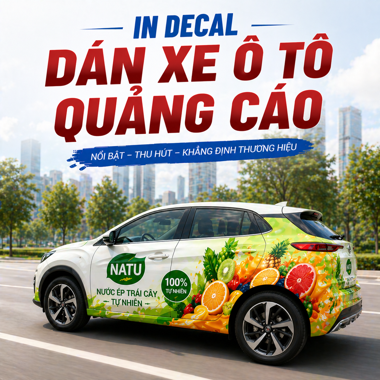 In Decal Dán Xe Ô Tô Quảng Cáo
