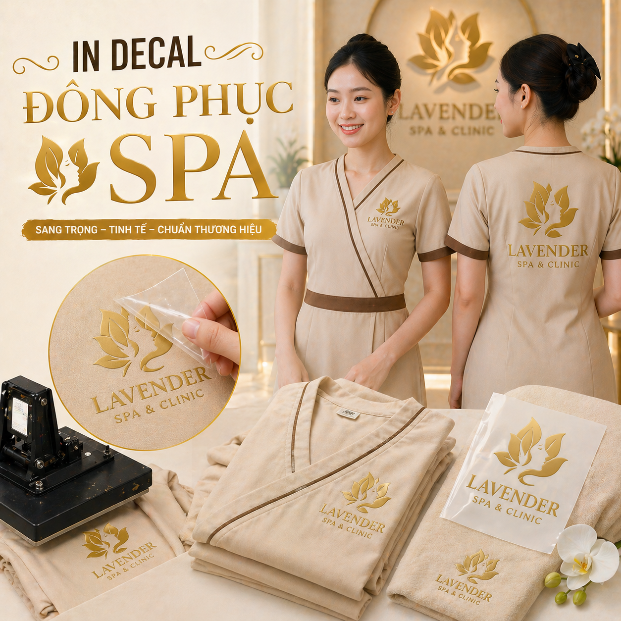 In Decal Đồng Phục Spa