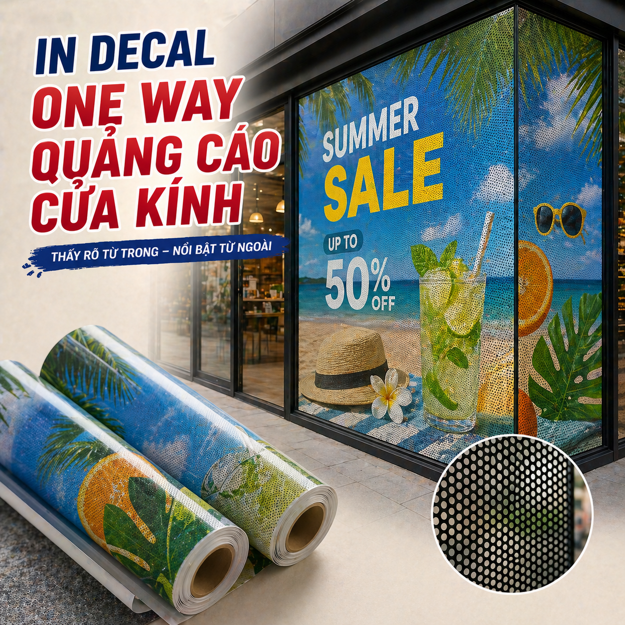 In Decal One Way Quảng Cáo