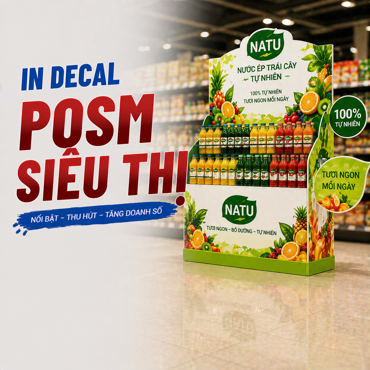 In Decal POSM Siêu Thị