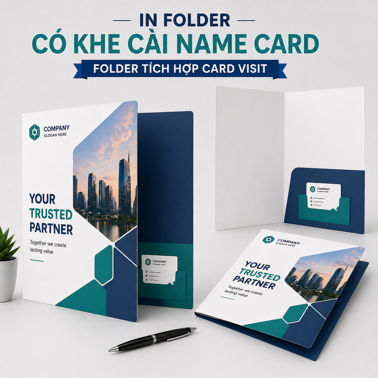 In Folder Có Khe Cài Card
