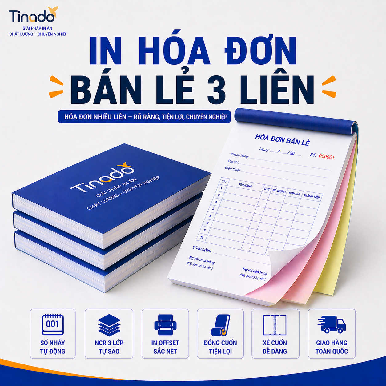 In Hóa Đơn Bán Lẻ 3 Liên