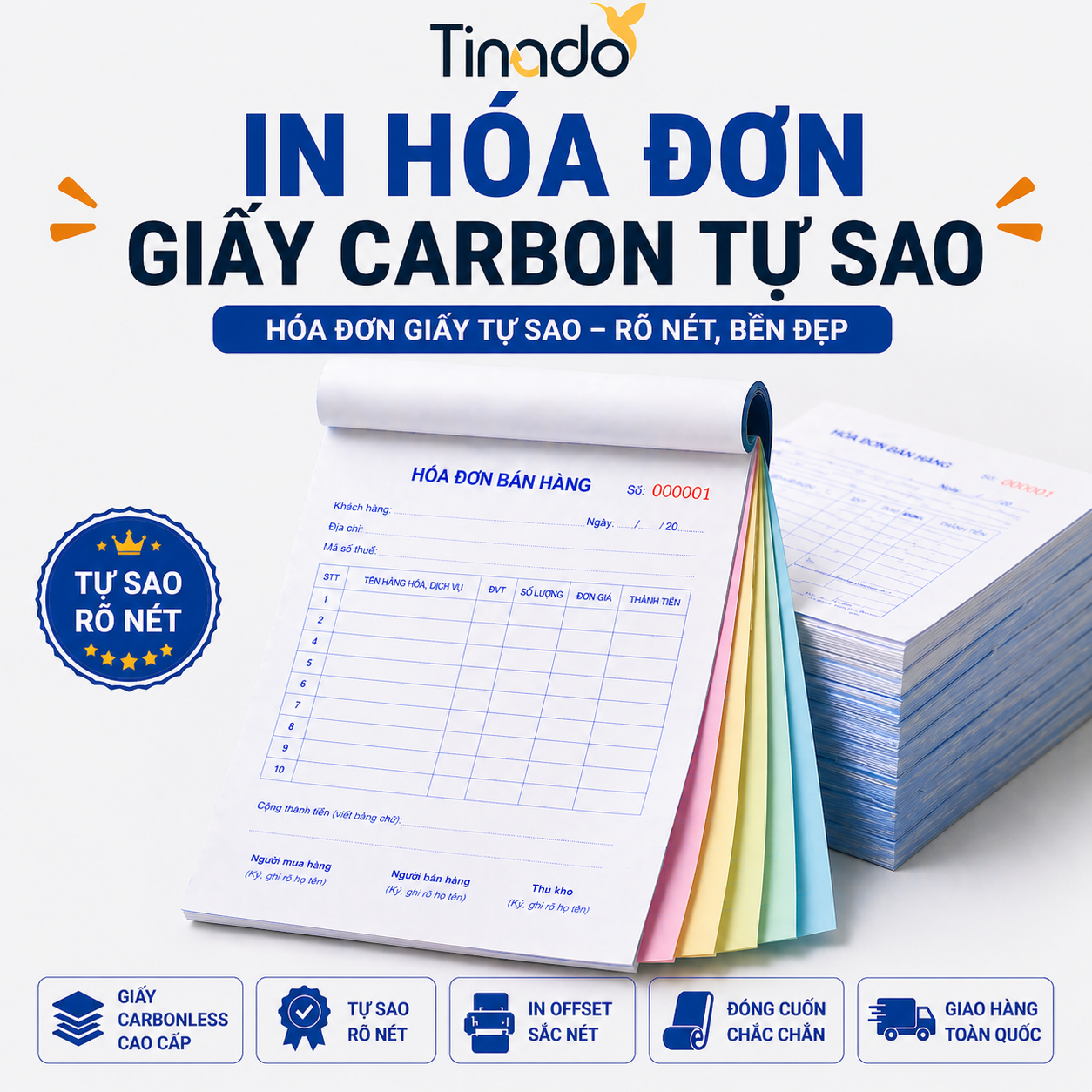 In Hóa Đơn Giấy Carbon Tự Sao