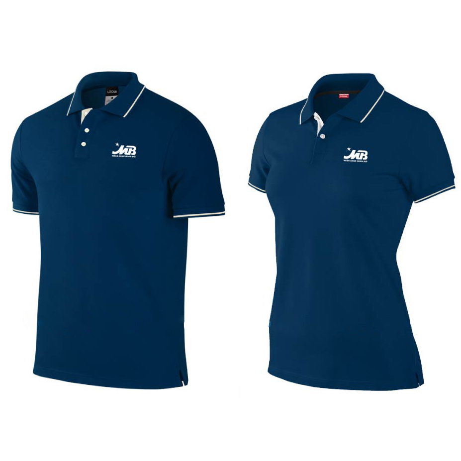 In áo polo xanh navy