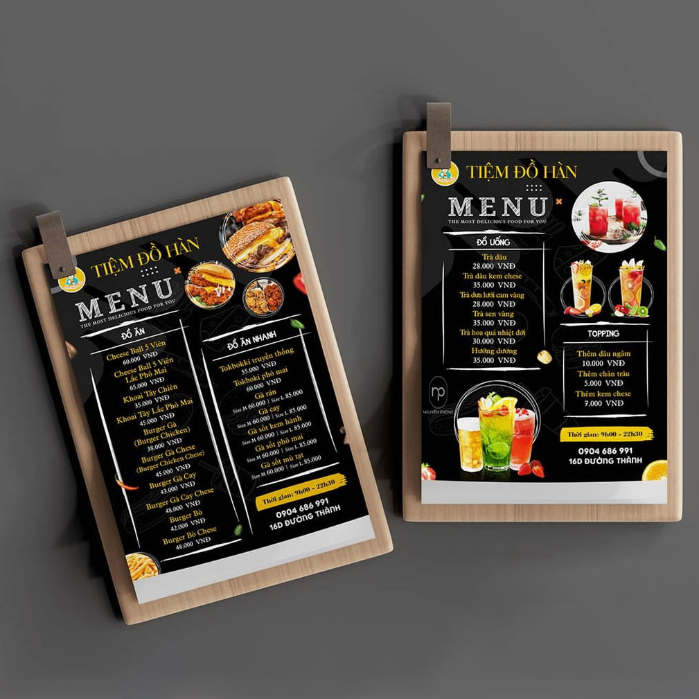 In tờ rơi menu quán ăn – nhà hàng A4