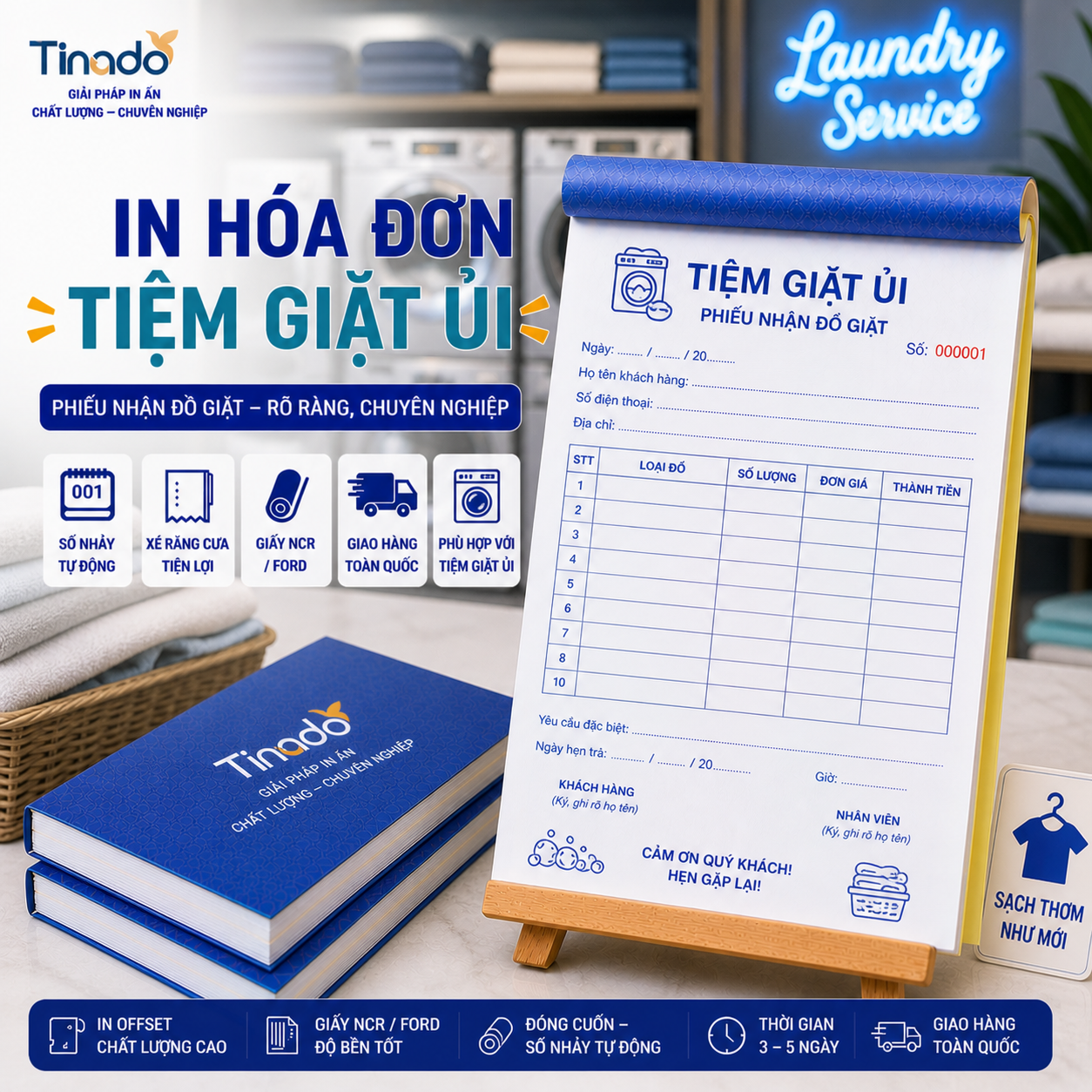 In Hóa Đơn Tiệm Giặt Ủi