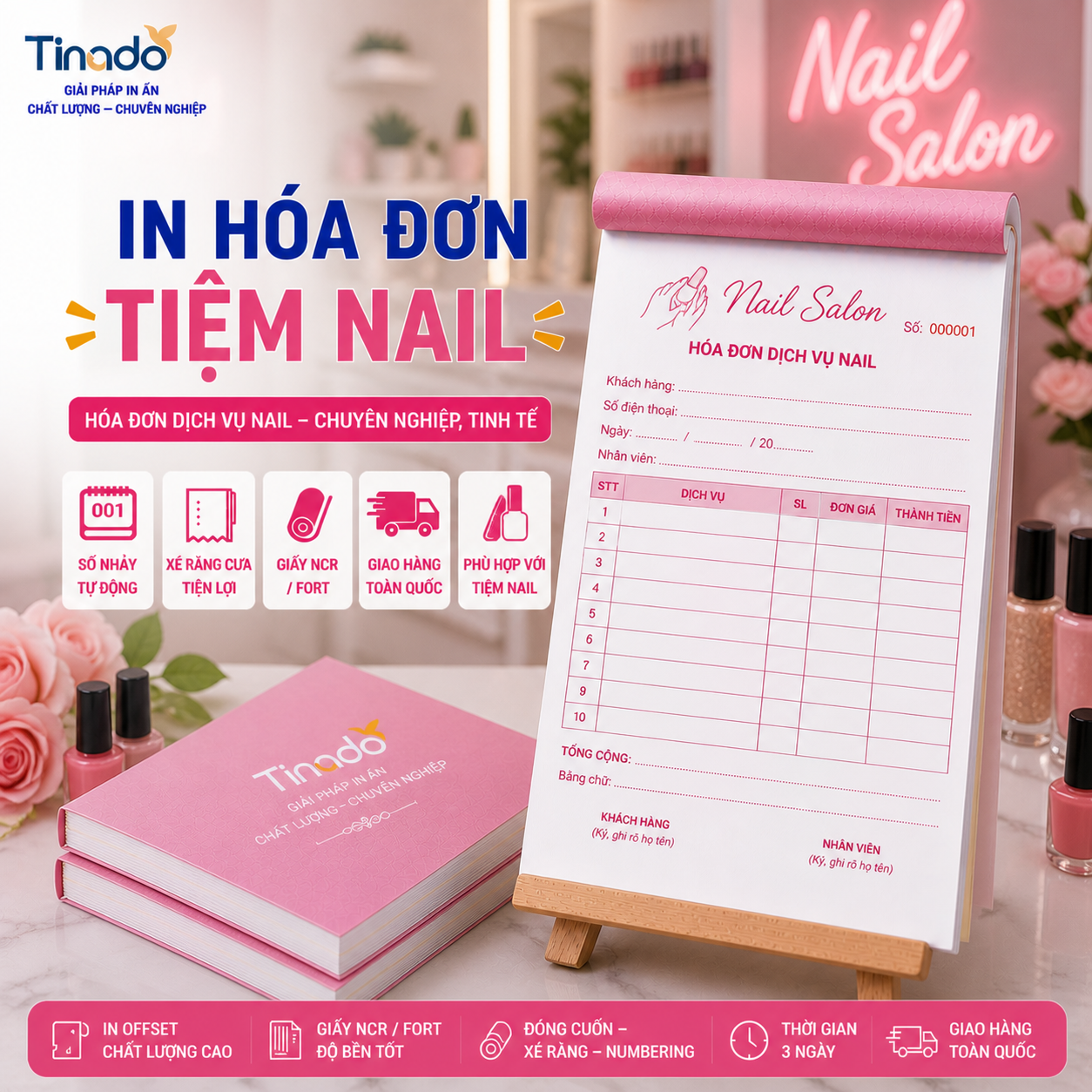 In Hóa Đơn Tiệm Nail