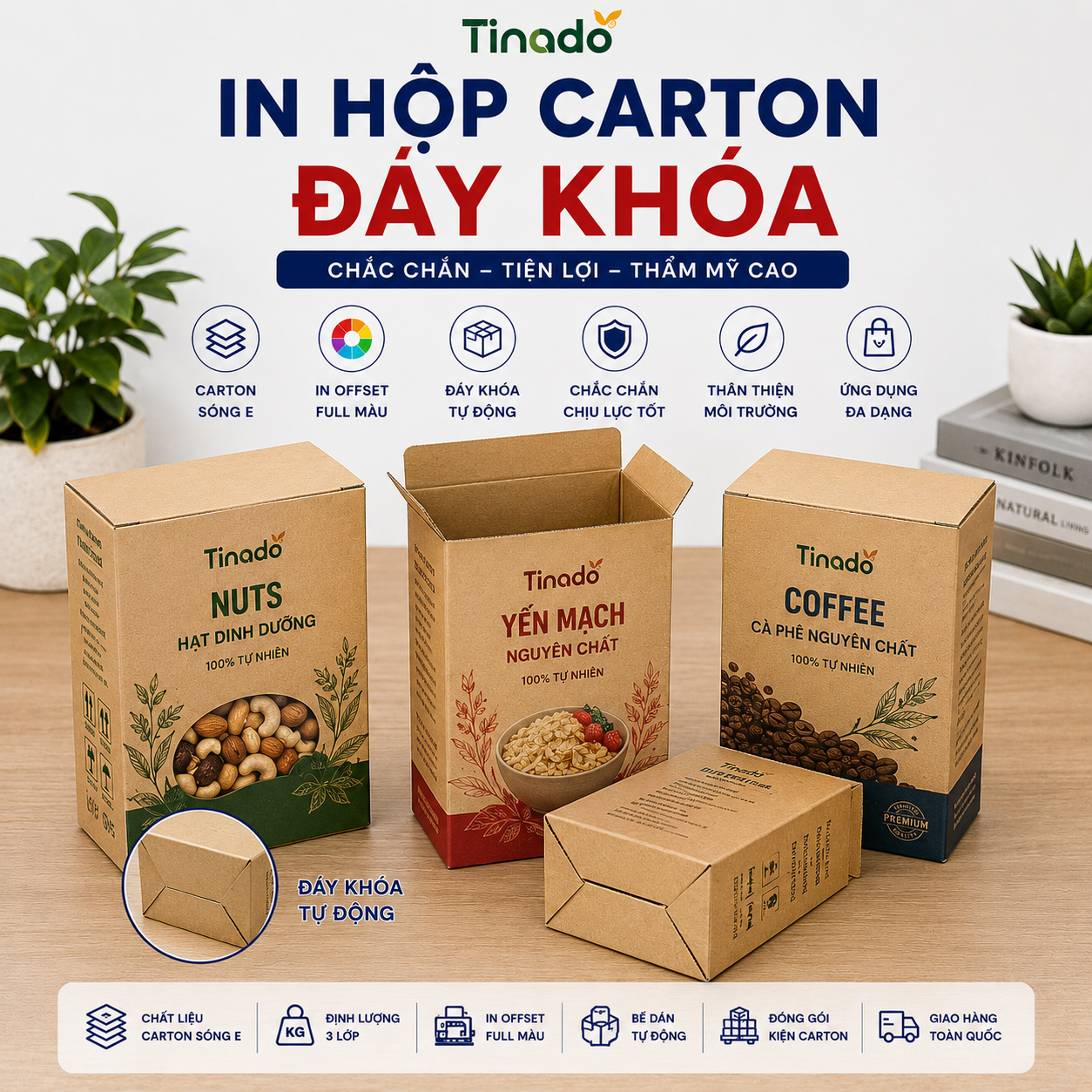 In Hộp Carton Đáy Khóa
