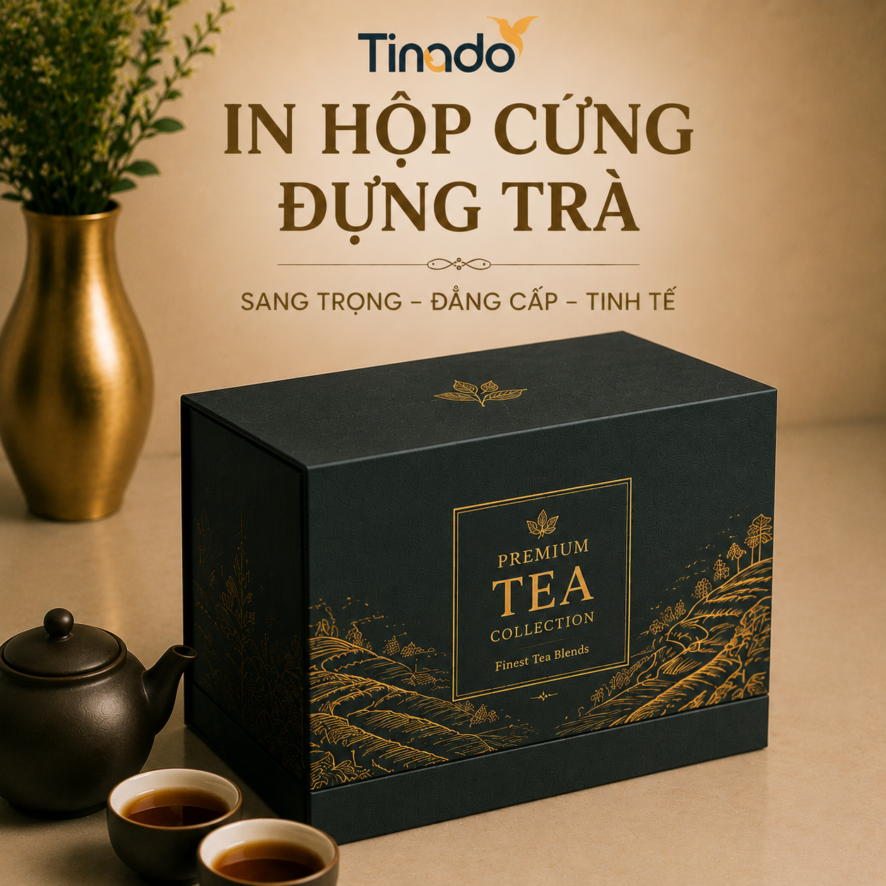 In Hộp Cứng Đựng Trà