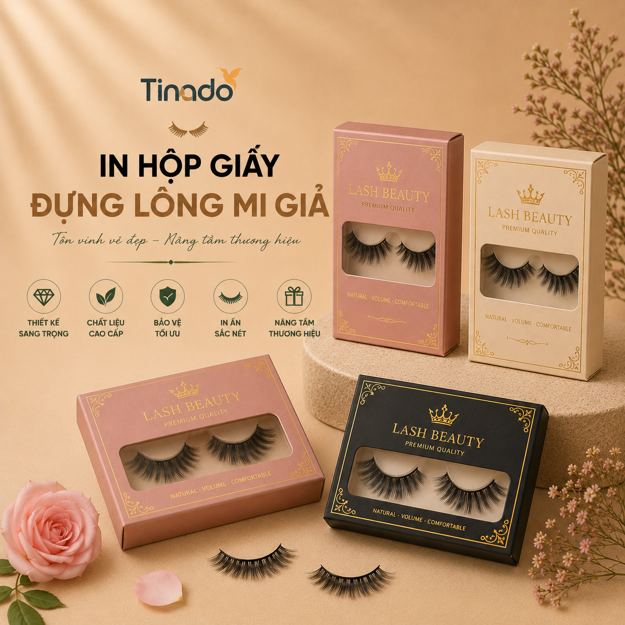 In Hộp Giấy Đựng Lông Mi Giả