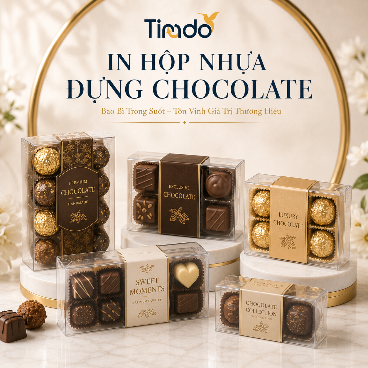 In Hộp Nhựa Đựng Chocolate