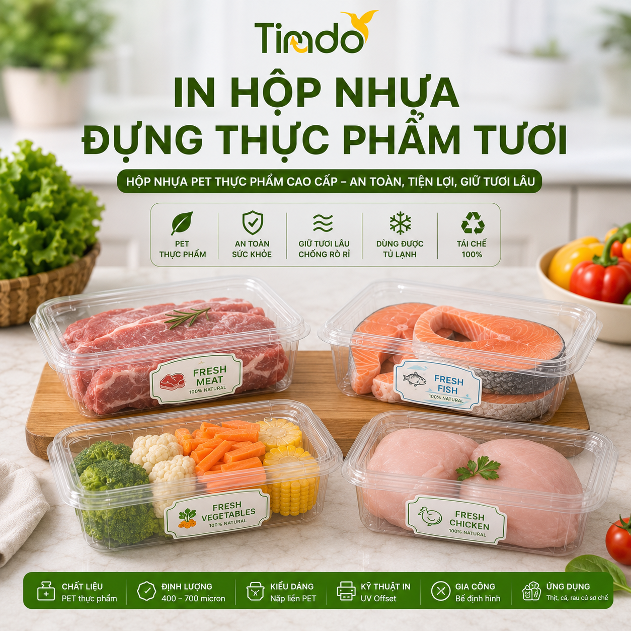 In Hộp Nhựa Đựng Thực Phẩm Tươi