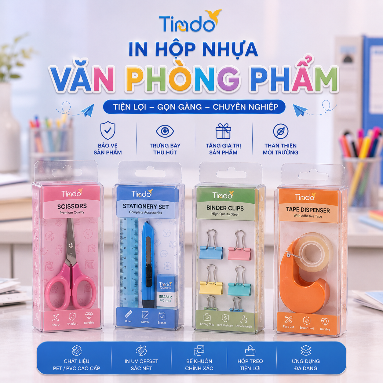 In Hộp Nhựa Văn Phòng Phẩm