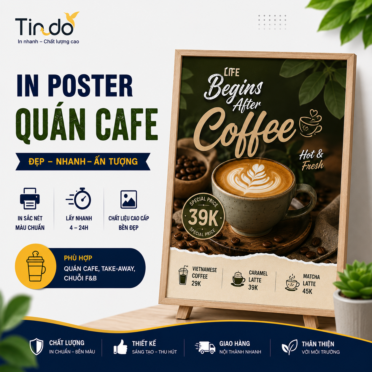 In Poster Quảng Cáo Quán Cafe