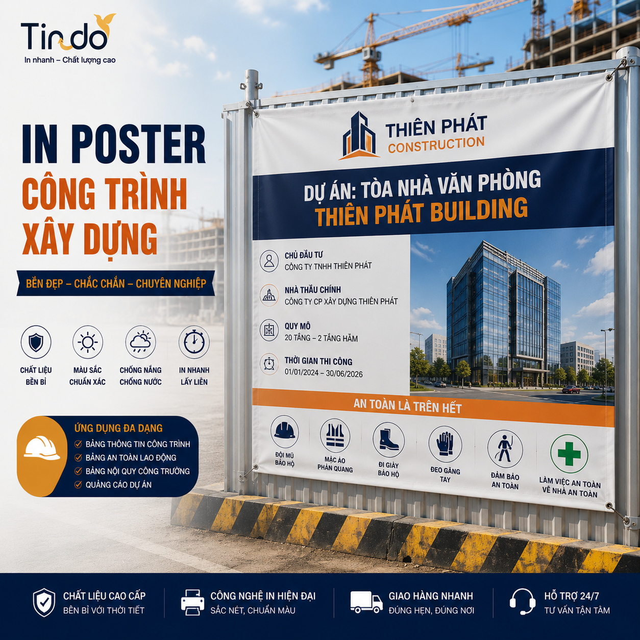 In poster công trình xây dựng