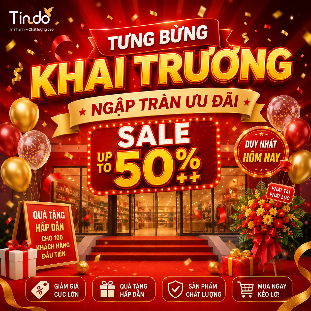 In poster khai trương – quảng cáo sale