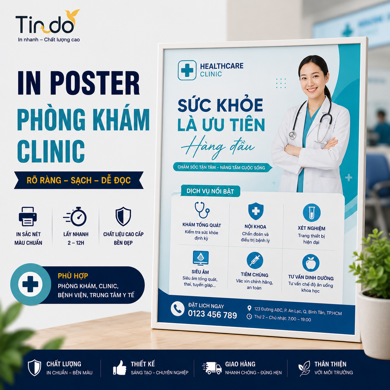 In poster phòng khám – clinic