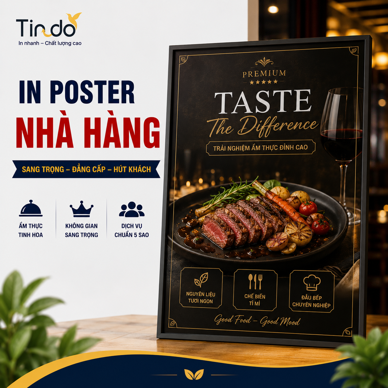 In poster quảng cáo nhà hàng