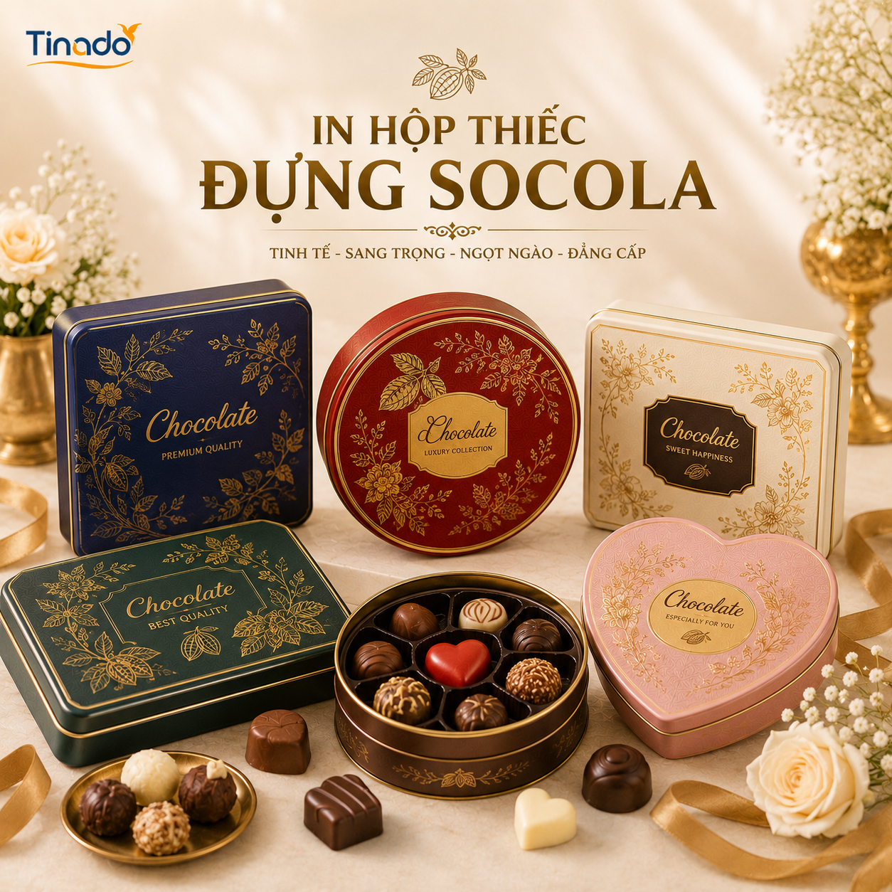 In Hộp Thiếc Đựng Socola