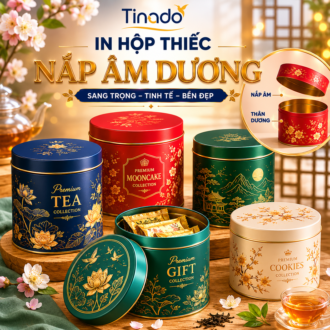 In Hộp Thiếc Nắp Âm Dương