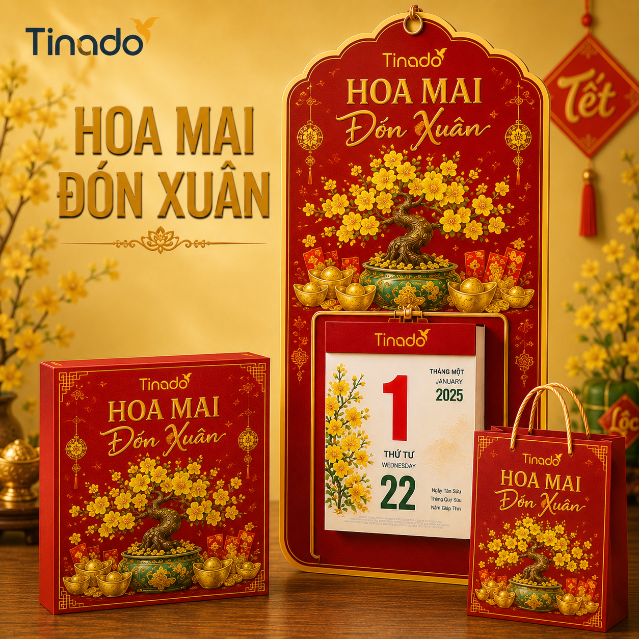 In Lịch Bloc Hoa Mai Đón Xuân