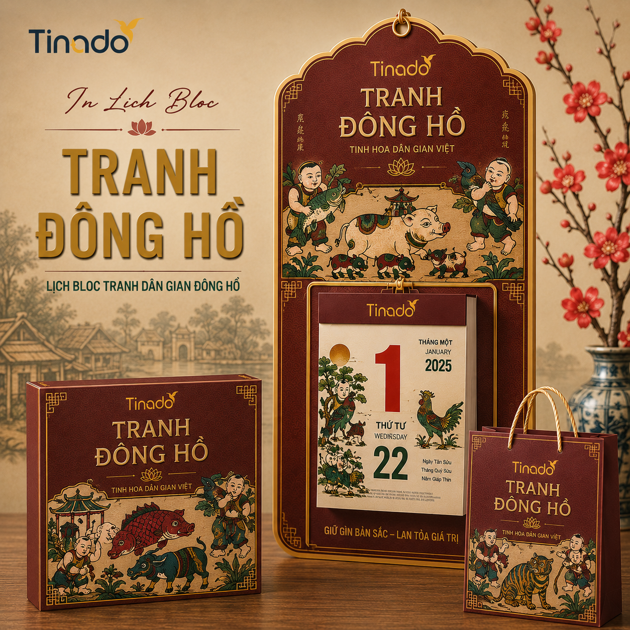 In Lịch Bloc Tranh Đông Hồ