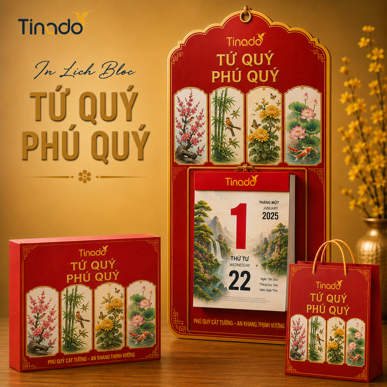 In Lịch Bloc Tứ Quý Phú Quý