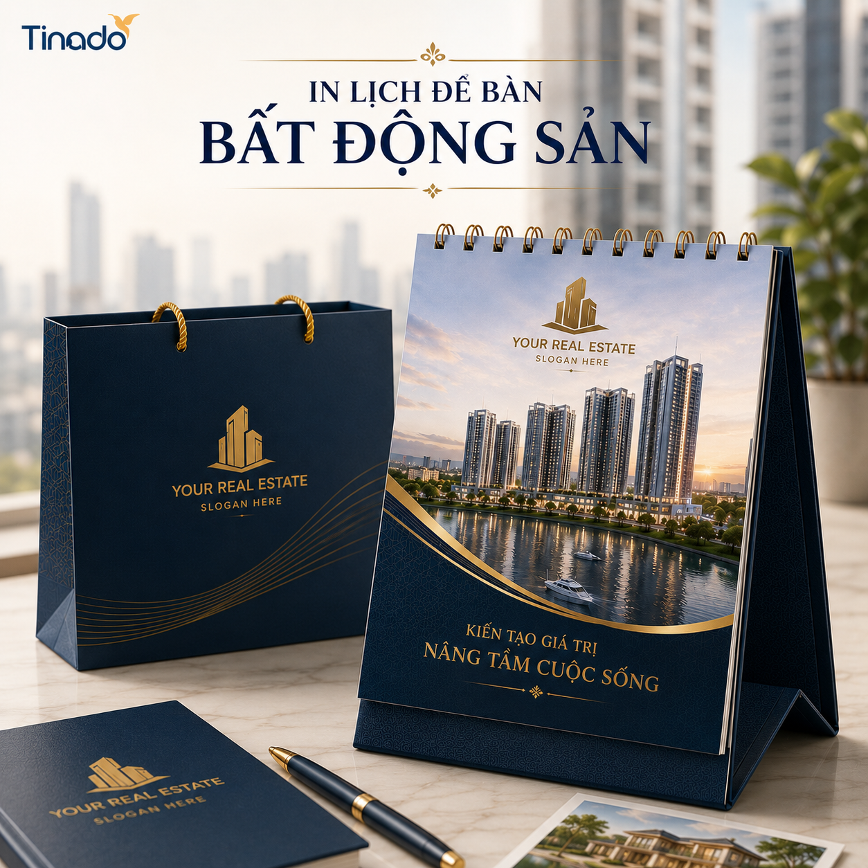 In Lịch Để Bàn Công Ty Bất Động Sản