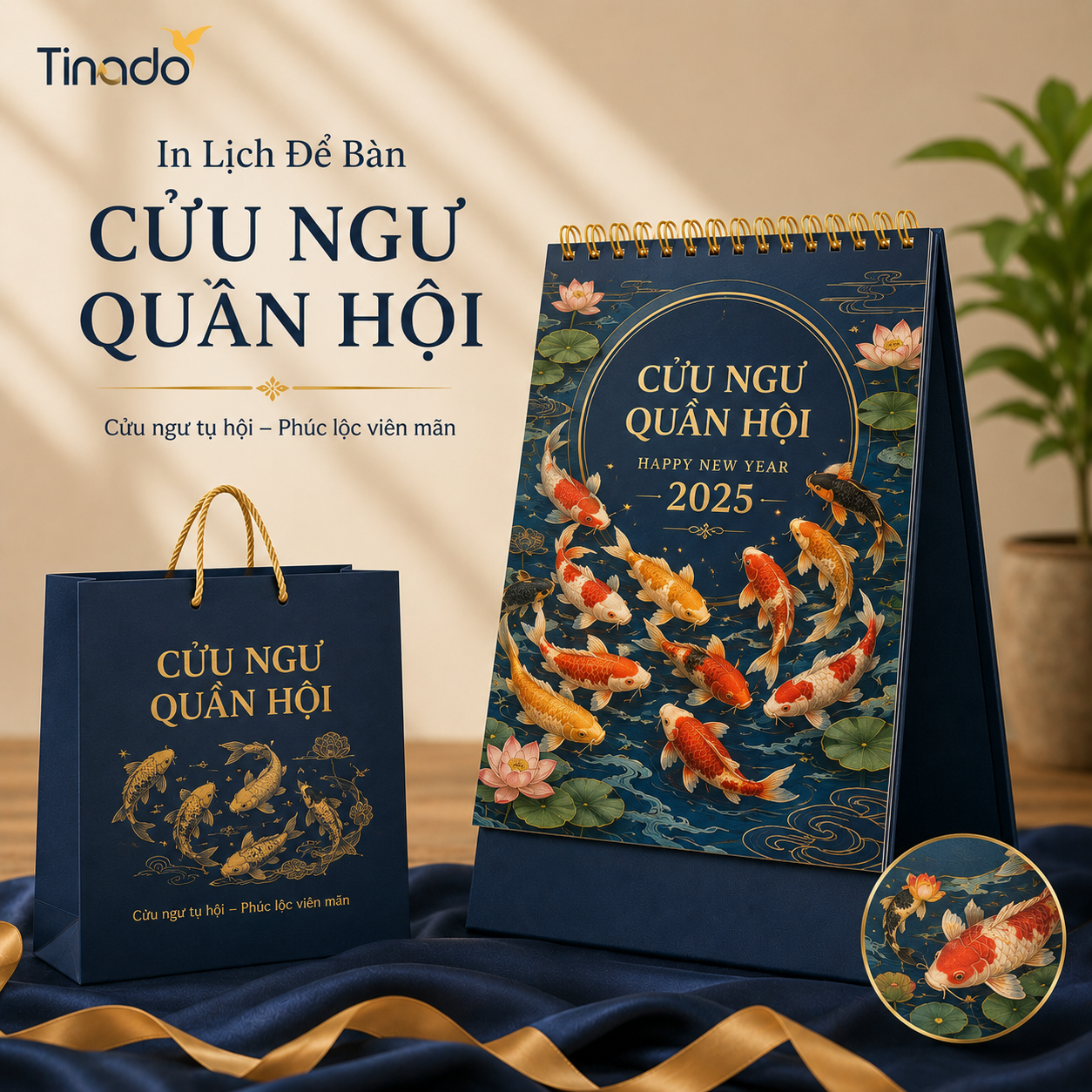 In Lịch Để Bàn Cửu Ngư Quần Hội