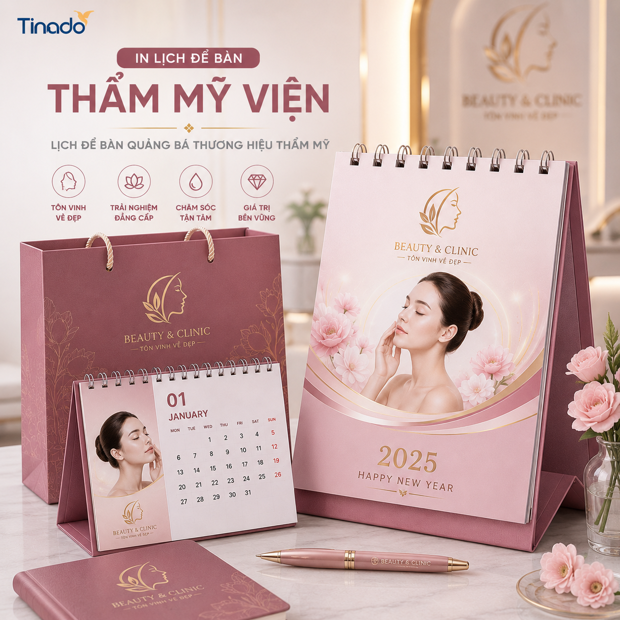 In Lịch Để Bàn Thẩm Mỹ Viện