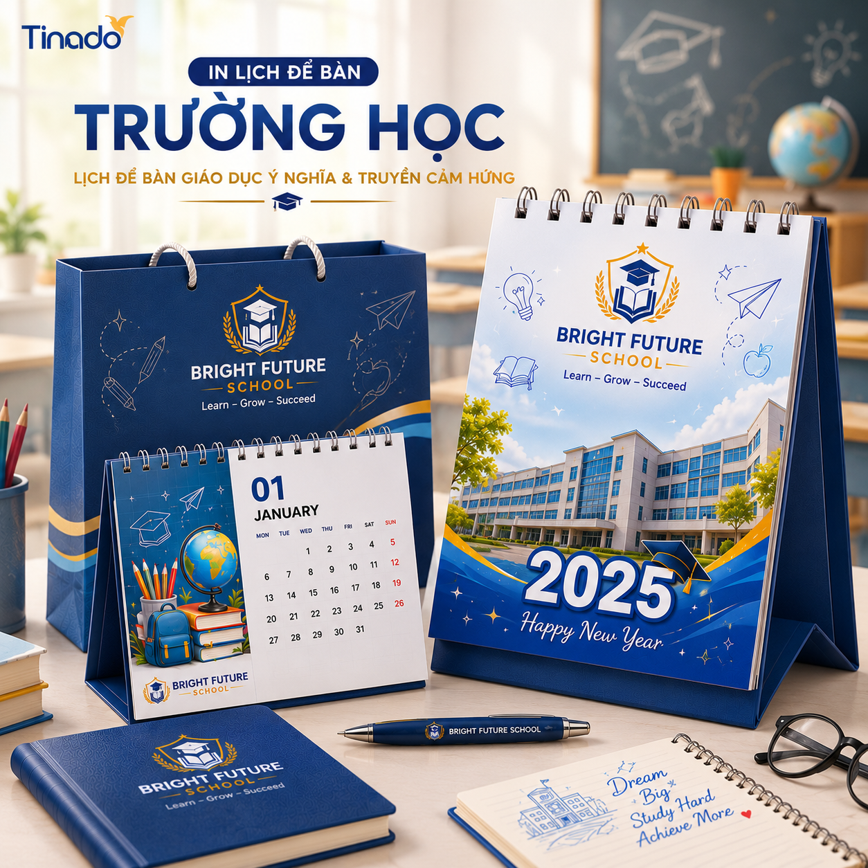 In Lịch Để Bàn Trường Học