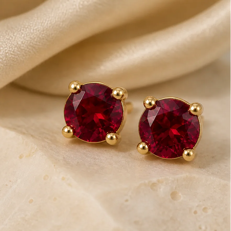Hoa tai Ruby RB01-E - ảnh cận cảnh chi tiết