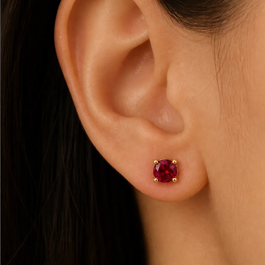 Hoa tai Ruby RB01-E - ảnh sử dụng thực tế