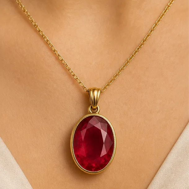Mặt dây Ruby RB01-PD - ảnh sử dụng thực tế